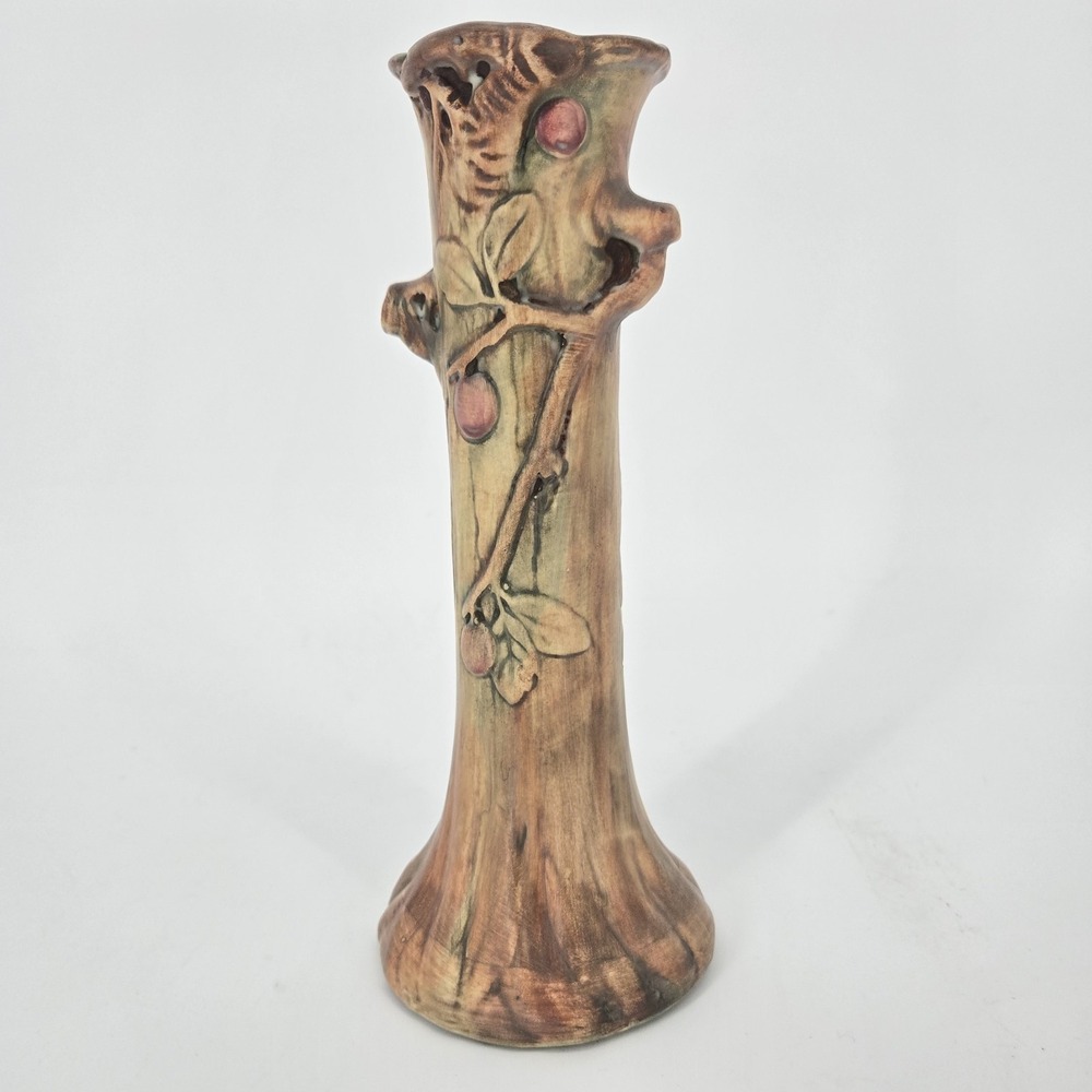 Vintage Weller Pottery Woodcraft Apple Tree Bud Vase 1920s Art Nouveau Faux Bois - Picture 5 of 12